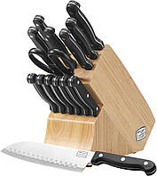 Chicago Cutlery Essentials 15 Piece Stainless Steel Kitchen Knife Set with Shears, Paring, Fruit, Utility,