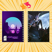 Блокнот на пружині в клітинку 48 арк. Cyberpunk Edgerunners / Кіберпанк Ті, що біжать по краю 002