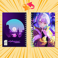 Блокнот на пружині в клітинку 48 арк. Cyberpunk Edgerunners / Кіберпанк Ті, що біжать по краю 003