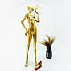 Манекен жіночий золотий дизайнерський для вітрини магазину одягу, фото 3