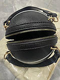 Дефект! Жіноча кругла сумка BASKETBALL м'яч на ланцюжку чорна, фото 10