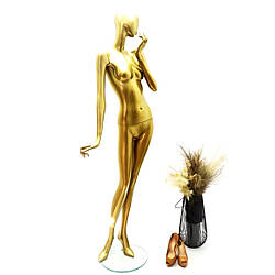 Манекен жіночий ексклюзивний для одягу вітринний (виставковий) золотий