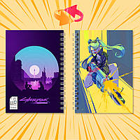 Блокнот на пружині в клітинку 48 арк. Cyberpunk Edgerunners / Кіберпанк Ті, що біжать по краю 018