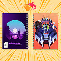 Блокнот на пружині в клітинку 48 арк. Cyberpunk Edgerunners / Кіберпанк Ті, що біжать по краю 019