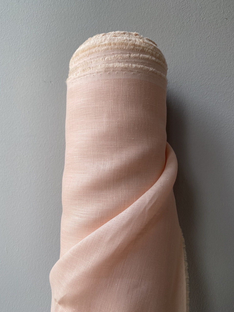 Ніжно-персикова 100% лляна тканина, колір 608