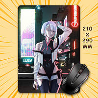 Килимок для мишки А4 - 210x290 мм Cyberpunk Edgerunners / Кіберпанк Ті, що біжать по краю 007
