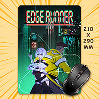 Килимок для мишки А4 - 210x290 мм Cyberpunk Edgerunners / Кіберпанк Ті, що біжать по краю 014