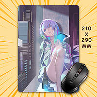 Килимок для мишки А4 - 210x290 мм Cyberpunk Edgerunners / Кіберпанк Ті, що біжать по краю 016