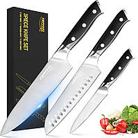 Professional Chef Knife Set Sharp Knife, German High Carbon Stainless Steel Kitchen Knife Set 3 PCS-8" Chefs