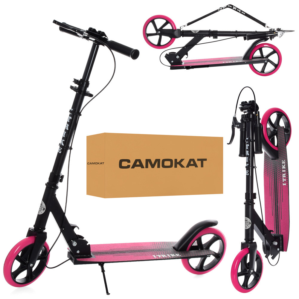 Самокат складаний міський iTrike SR 2-049-1-B підставка, ручне гальмо, 4 кольори, фото 1