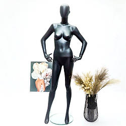 Манекен жіночий чорний матовий гіпсовий для магазину одягу