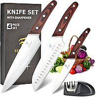 Professional Chef Knife Set, Ultra Sharp German High Carbon Stainless Steel Blade, Kitchen Knife Set with