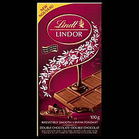 LINDT Lindor Double Chocolade 100g. (Подвійний шоколад з кремовою оболонкою з молочного шоколаду та культовою