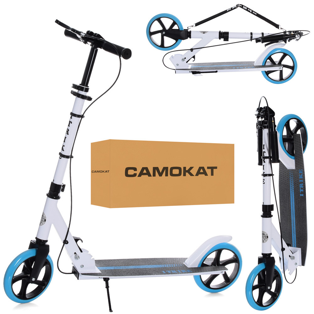 Самокат складаний міський iTrike SR 2-049-1-W підставка, ручне гальмо, 3 кольори, фото 1