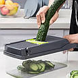 Багатофункціональна овочерізка із змінними насадками Nicer Dicer 22 предмети Терка для овочів із контейнером, фото 3