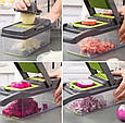 Багатофункціональна овочерізка із змінними насадками Nicer Dicer 22 предмети Терка для овочів із контейнером, фото 4