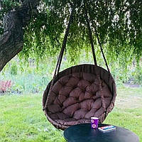 Садовые качели гамак Кресло кокон для детей и взрослых LUX до 250кг ( двухместная) коричневый
