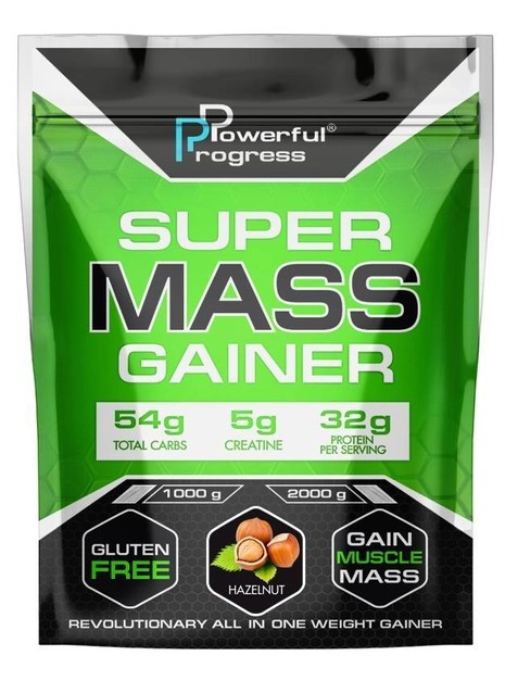 Гейнер Super Mass Gainer Hazelnut Powerful Progress, 2000 г, фото 1