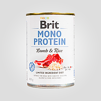Влажный корм Brit Mono Protein Lamb & Rice для собак, с ягненком и рисом, 400 г