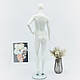 Манекен жіночий білий матовий дизайнерський для магазину одягу, фото 4