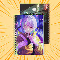 Зошит А5 48 арк. на пружині у клітинку 60 гр.м²  Cyberpunk Edgerunners / Кіберпанк Ті, що біжать по краю 003