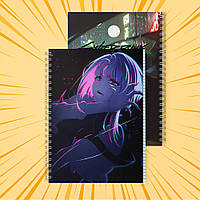 Зошит А5 48 арк. на пружині у клітинку 60 гр.м²  Cyberpunk Edgerunners / Кіберпанк Ті, що біжать по краю 006