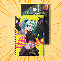 Зошит А5 48 арк. на пружині у клітинку 60 гр.м²  Cyberpunk Edgerunners / Кіберпанк Ті, що біжать по краю 008