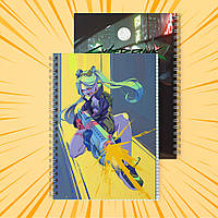 Зошит А5 48 арк. на пружині у клітинку 60 гр.м²  Cyberpunk Edgerunners / Кіберпанк Ті, що біжать по краю 018