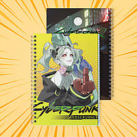 Зошит А5 48 арк. на пружині у клітинку 60 гр.м²  Cyberpunk Edgerunners / Кіберпанк Ті, що біжать по краю 021
