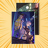 Зошит А5 48 арк. на пружині у клітинку 60 гр.м²  Cyberpunk Edgerunners / Кіберпанк Ті, що біжать по краю 023