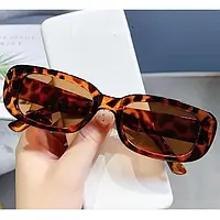 Сонцезахисні жіночі окуляри прямокутні леопардові, окуляри від сонця іміджеві