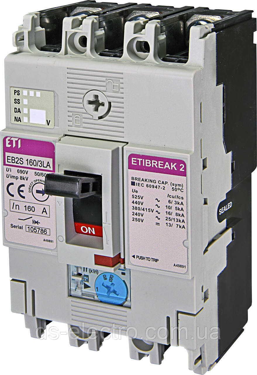 Автоматичний вимикач EB2S 160/3SA 125A (25kA, (0.63-1)In/фікс.) 3P
