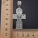 Масивний чоловічий срібний кулон хрестик двусторонній. Великий срібний хрестик чоловічий, фото 6