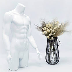 Манекен чоловічий торс білий для магазину одягу.