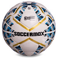 М'яч футбольний SOCCERMAX IMS №5 PU білий-синій-золотий