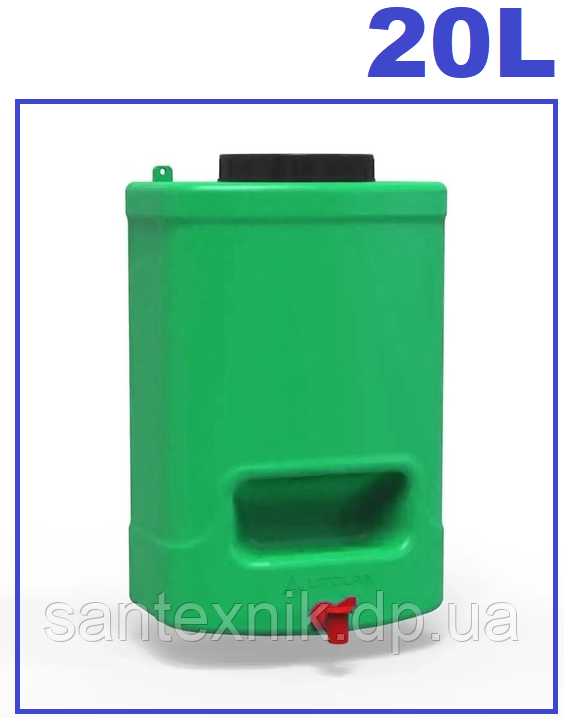 Рукомийник 20л для дачі з мильницею (зеленого кольору), фото 1