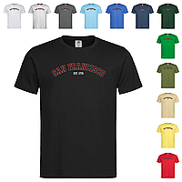 Черная мужская/унисекс футболка С печатью Сан-Франциско (25-5-8)