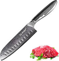 Японский нож шеф-повара TJ POP, острый разделочный нож сантоку с нескользящей ручкой G10