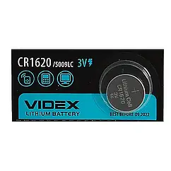 Батарейка-таблетка літієва VIDEX CR1620 5009LC 3V Silver 1 шт. (код: BAT1620)