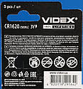 Батарейка-таблетка літієва VIDEX CR1620 5009LC 3V Silver 1 шт. (код: BAT1620), фото 4