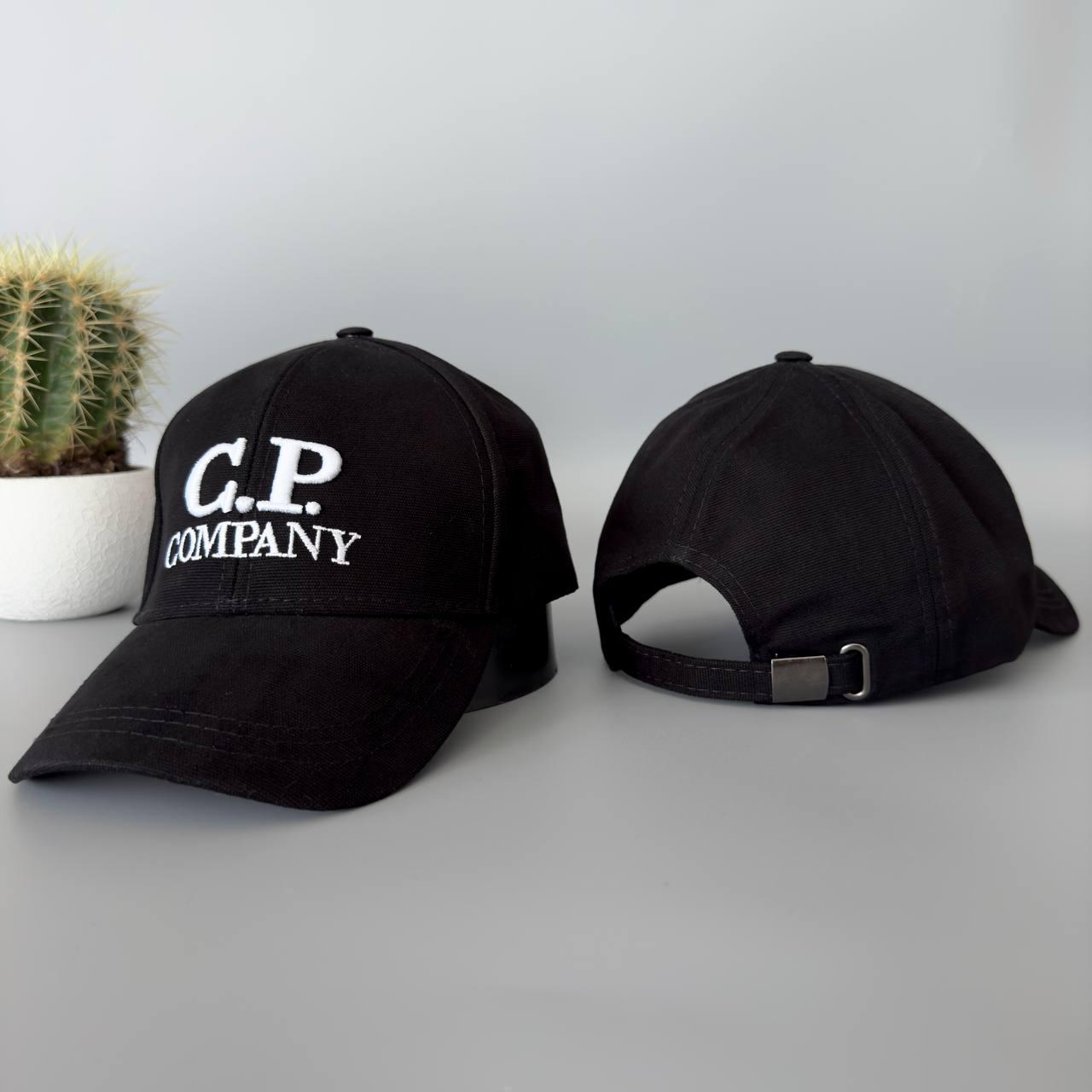 Кепка C.P. Company чорна коттонова чоловіча жіноча Бейсболка С.П. Компані на літо