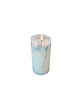 Ботаническая свеча с голубой гипсофилой, 14*6,5 см, без аромата, 50 часов горения