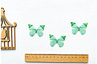 Метелик двошаровий із шифону м'ятно-зелений 50*40 мм
