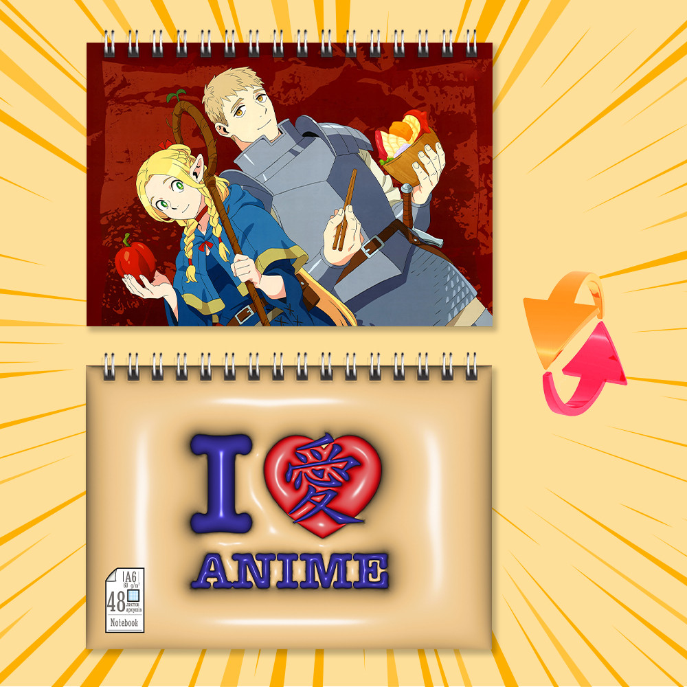 Блокнот на пружині в клітинку 48 арк. Delicious in Dungeon / Підземелля смакоти 005