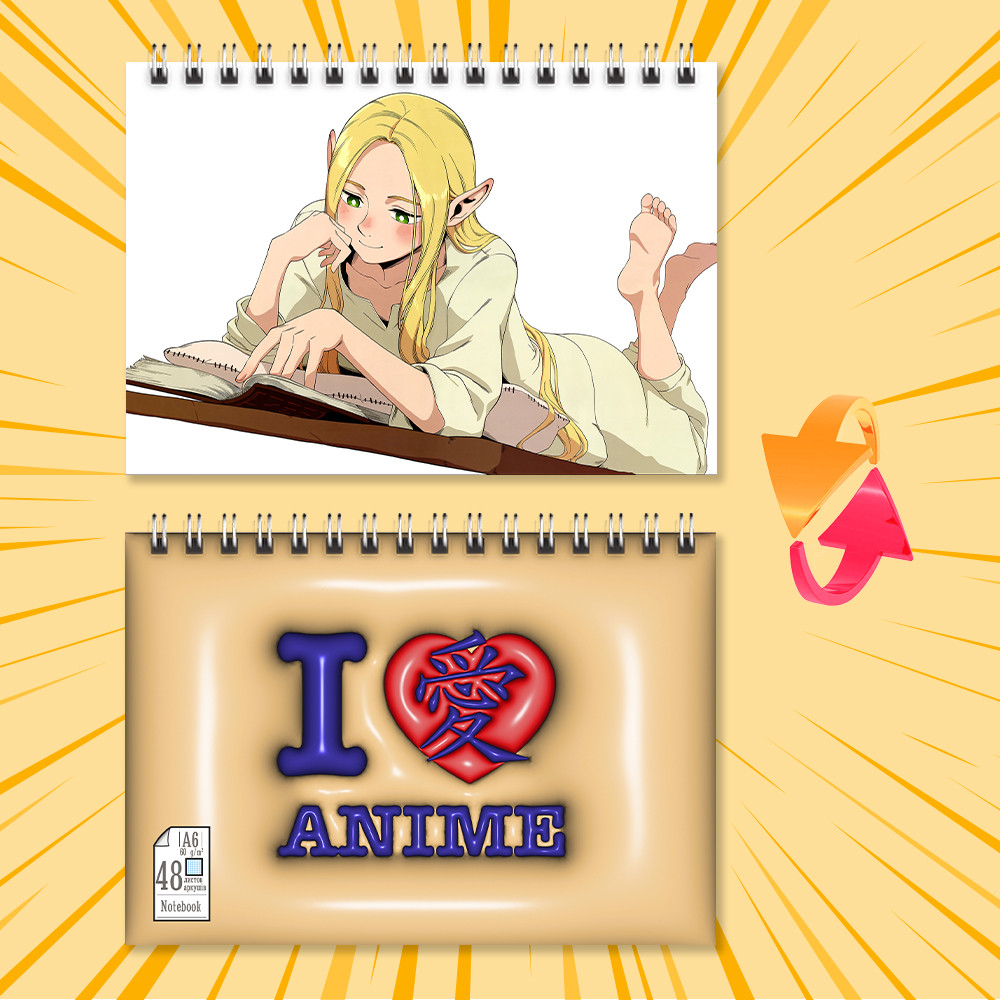 Блокнот на пружині в клітинку 48 арк. Delicious in Dungeon / Підземелля смакоти 006