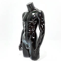 Манекен чоловічий торс чорний для вітрини магазину одягу