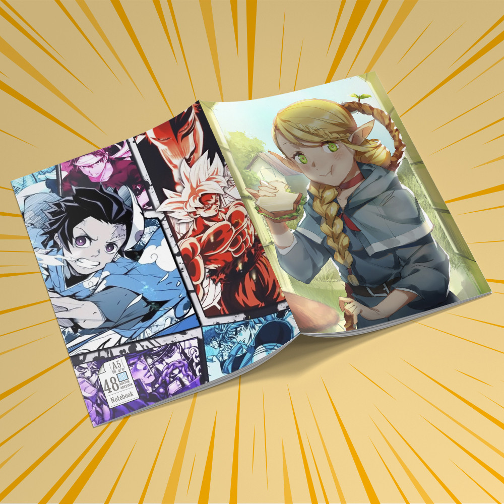 Зошит А5 48 арк. на скобі у клітинку 60 гр.м² Delicious in Dungeon / Підземелля смакоти 007