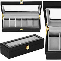 Скринька (органайзер) для зберігання годинника Springos 31.5 x 11 x 8 см HA1065 Poland, фото 2