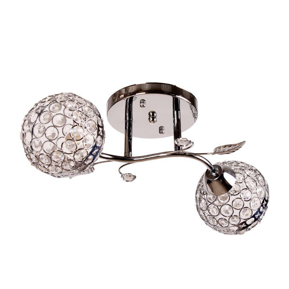 Люстра стельова на два плафони хром