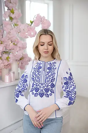 Жіноча сорочка вишита гладдю, Український національний одяг, Вишиванки натуральні лляні Етнічний одяг, фото 3